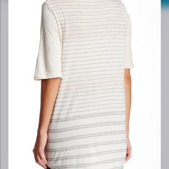 Vince Melange Stripe Tee in New Buff - Picture 1 of 8